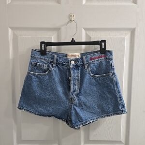 Budweiser Denim Shorts Pacsun Hopps Vintage High Waist Size 29 Beer Bartender